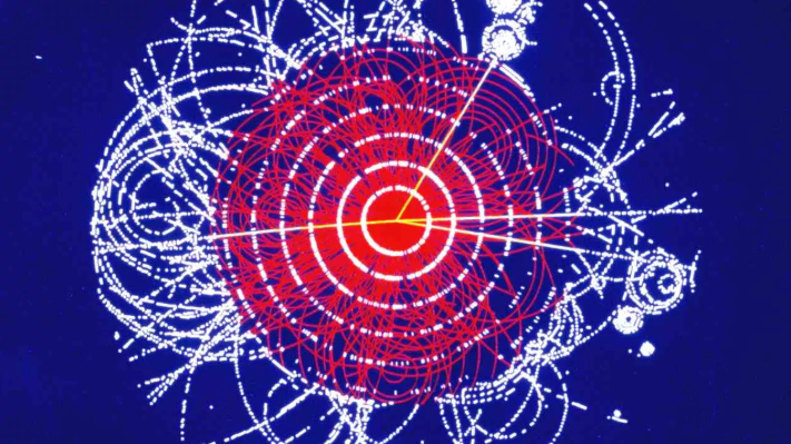 شبیه سازی یک بوزون هیگز در حال پوسیدگی به چهار میمون در CERN در سال 1990. تصویر گتی  سرن